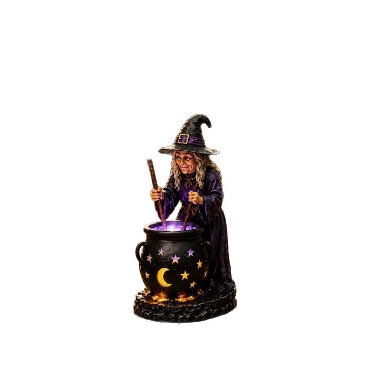 La Sorcière d'Halloween Glowing Chaudron lumière solaire