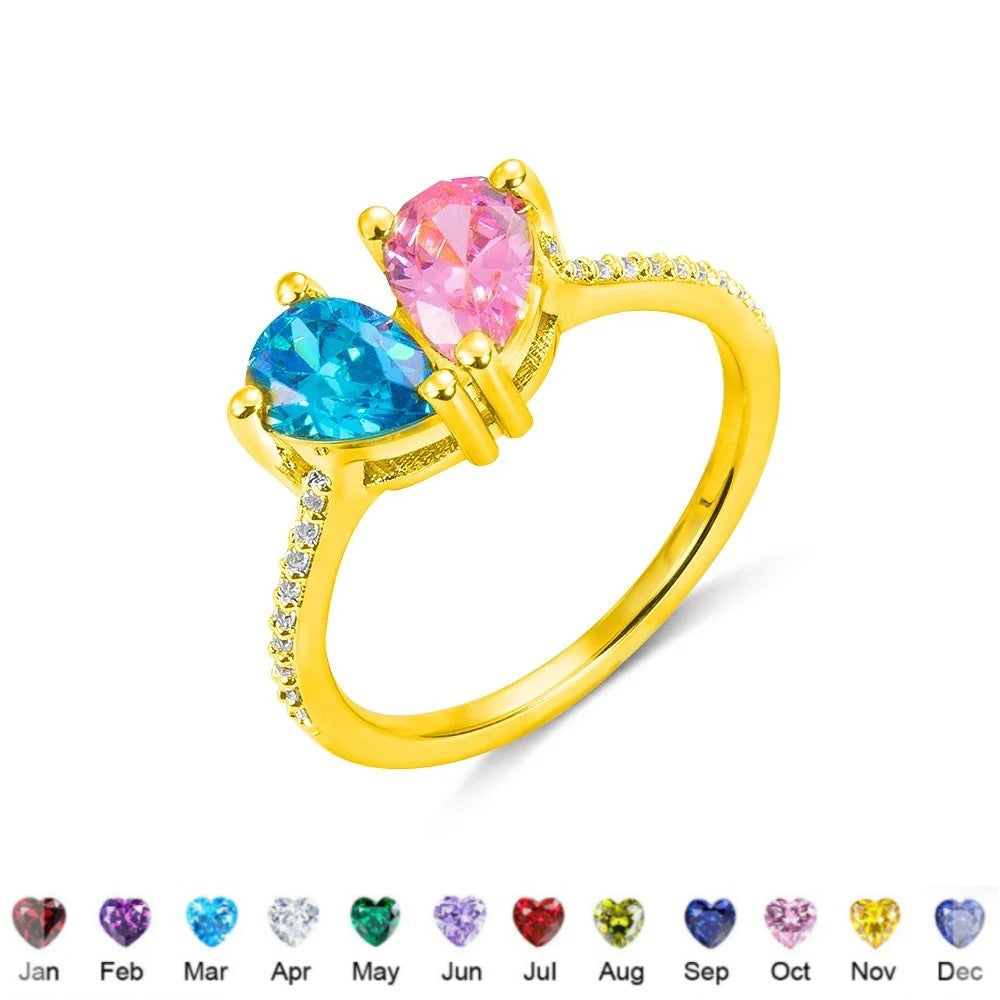 Anneau de mode en pierre de naissance Zircon