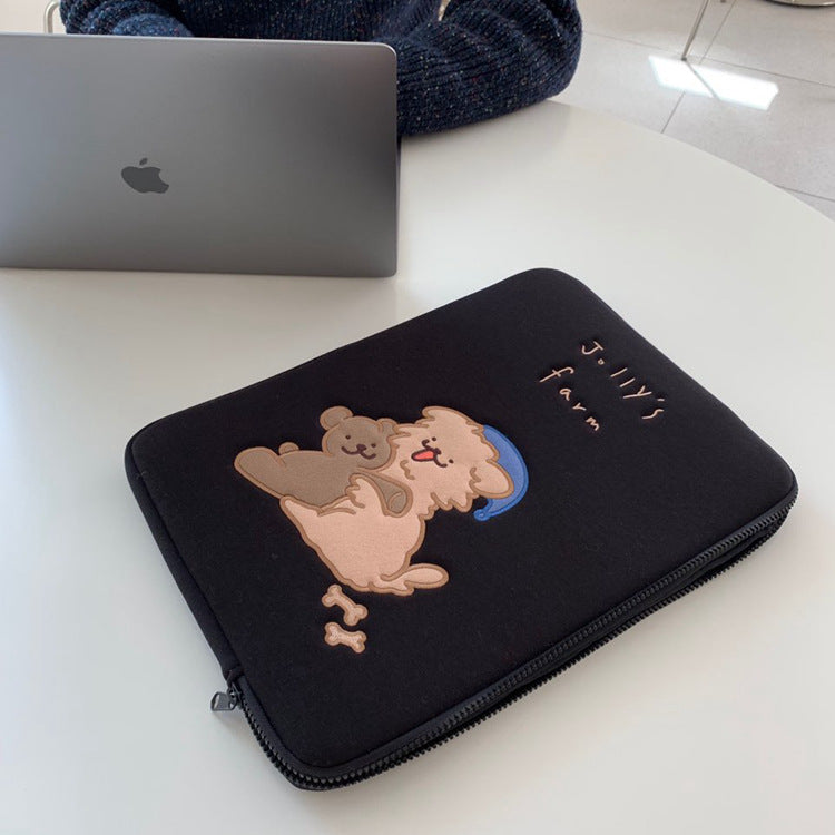 Sac de liner d'ordinateur pour ordinateur brodé mignon