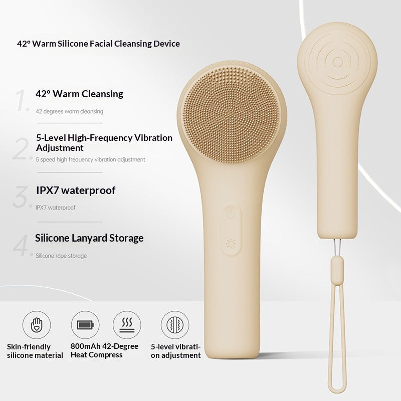 Nettoyeur du visage à ultrasons en silicone