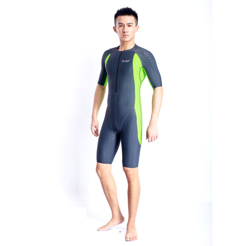 Motif de requin Séchage rapide Moitié manches Une pièce Maillot de bain manches courtes