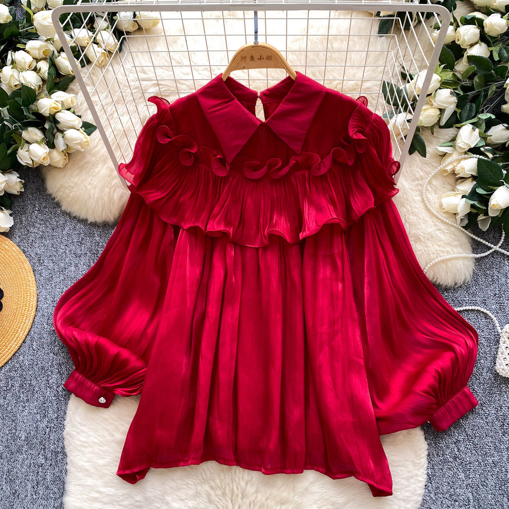 Blouse respirante respirante en couleur solide pour femmes