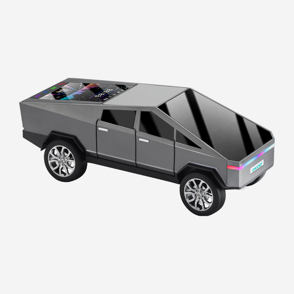 KP-828 Modèle de voiture Bluetooth haut-parleur Cyber Style avec fil d'écran couleur dynamique
