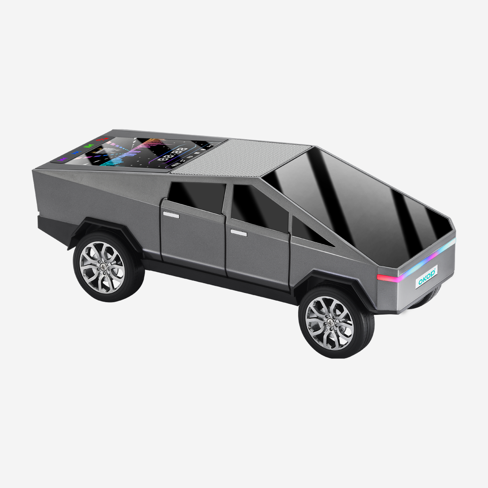 KP-828 Modèle de voiture Bluetooth haut-parleur Cyber Style avec fil d'écran couleur dynamique