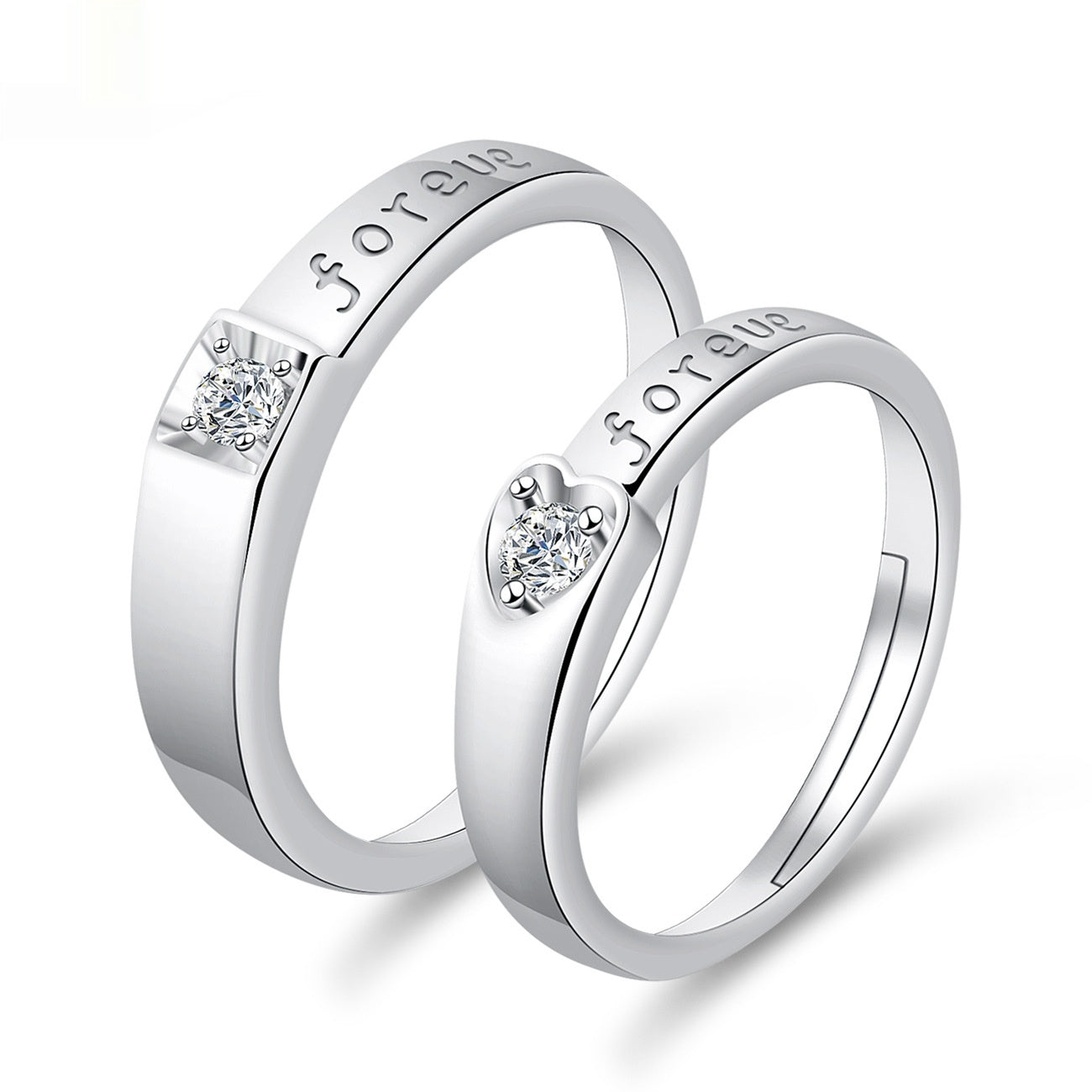 Moissanite Engagement Couple Anneaux Couple