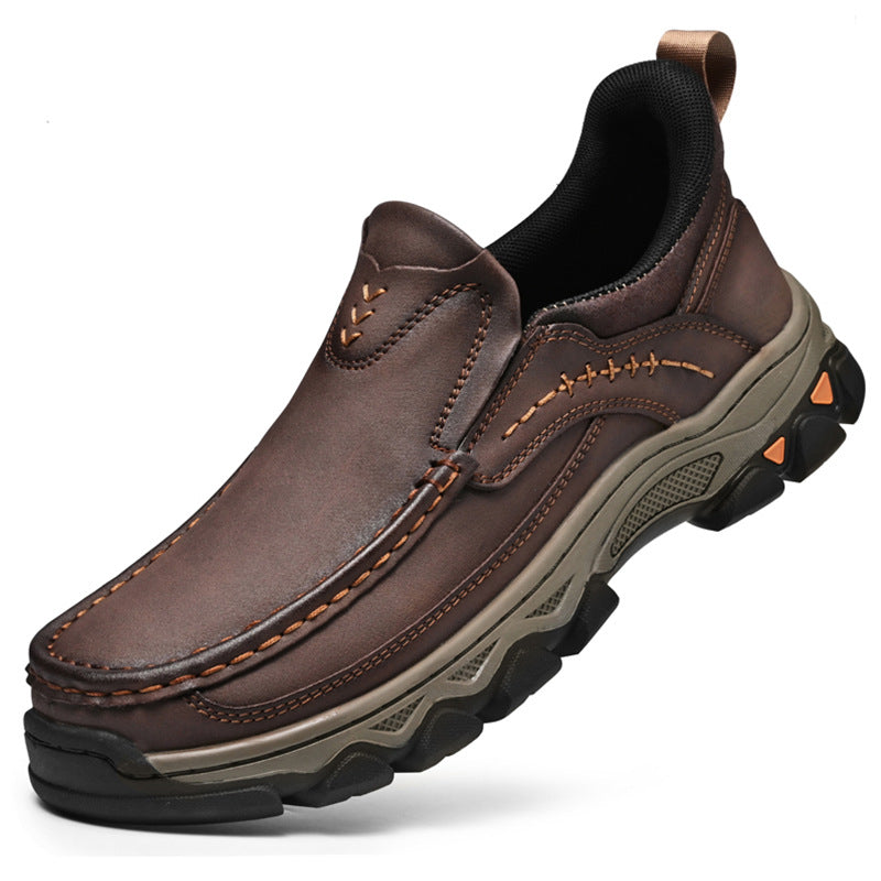 Chaussures en cuir casual homme avec des semelles épaisses