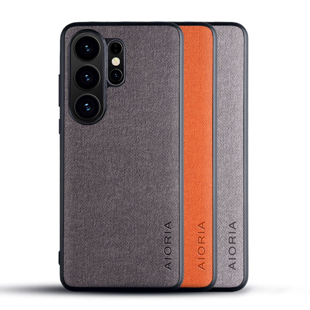 Coque de téléphone en tissu réel simple