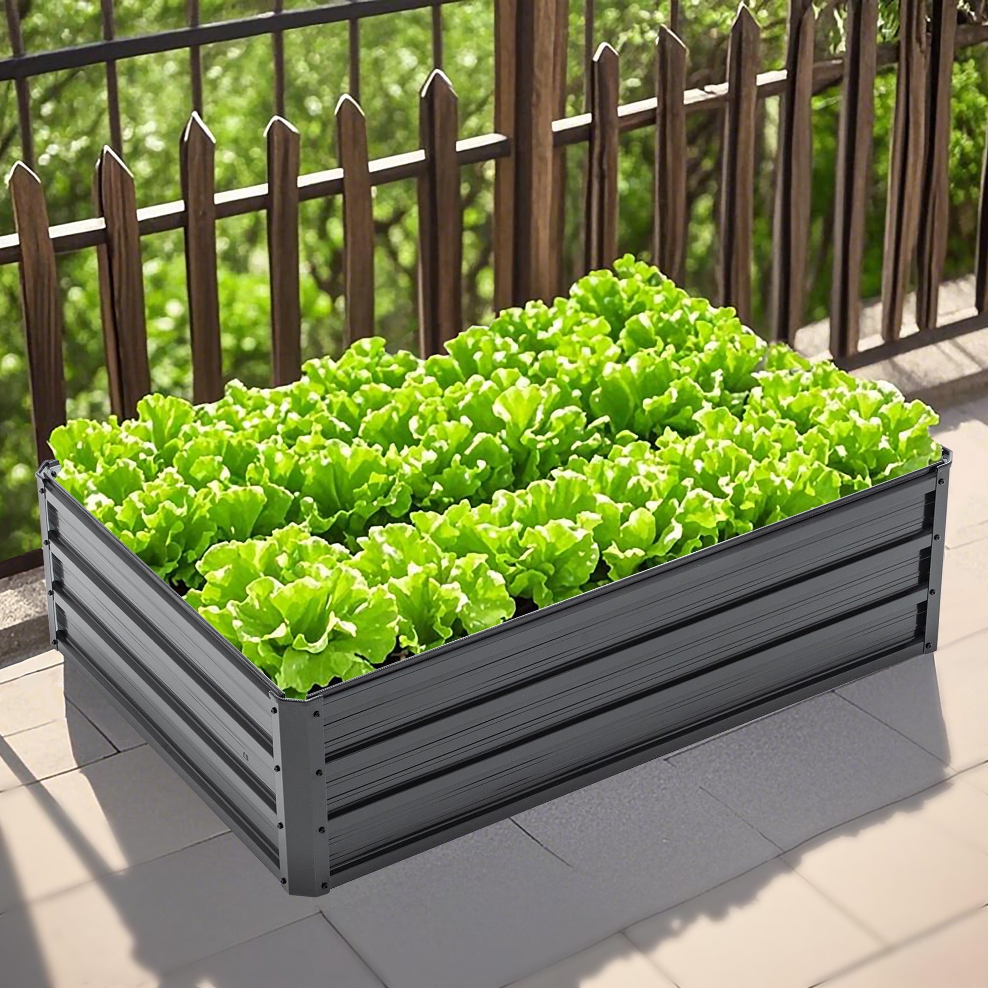 4x3x1ft Lit de jardin surélevé en métal