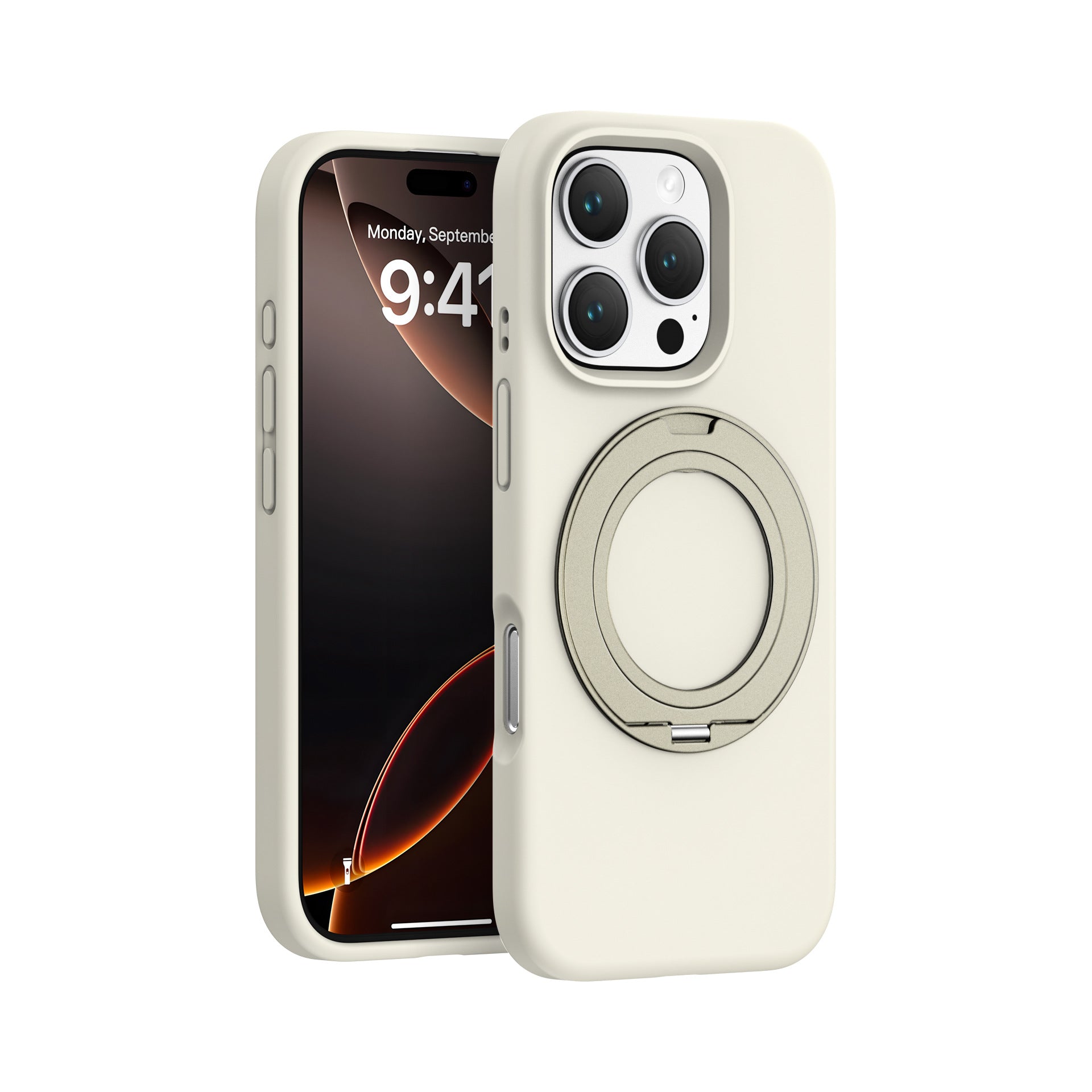 Boîtier de téléphone rotatif magnétique en silicone liquide