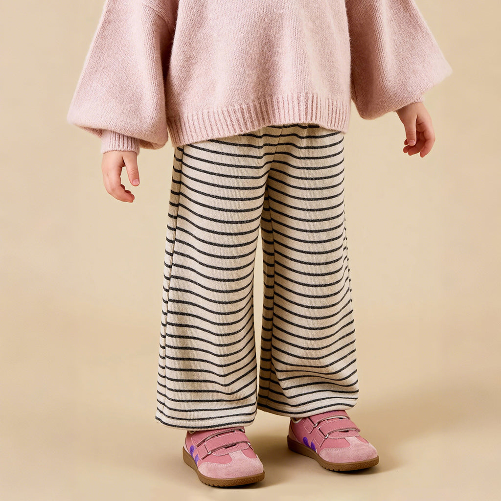 Pantalons à jambes larges et rayées