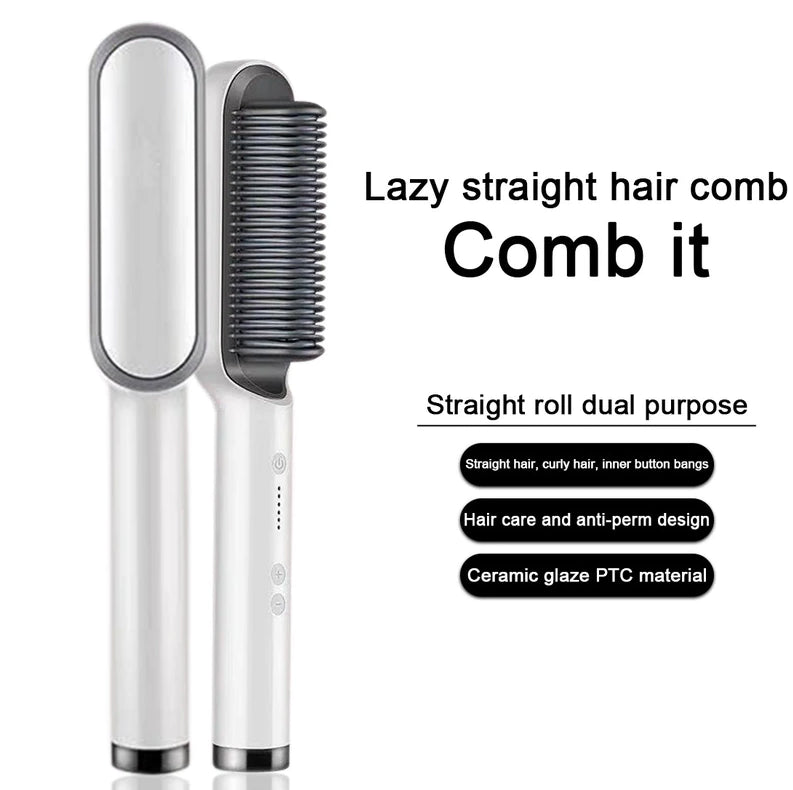 Brosse de redresseur de cheveux Redresseur Comb électrique réglable chaleur