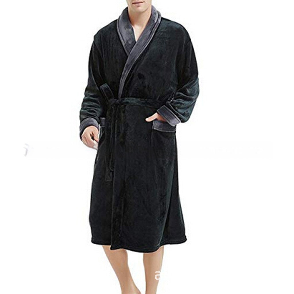 Men's Plus Size Long-Sleeved Nightshirt
