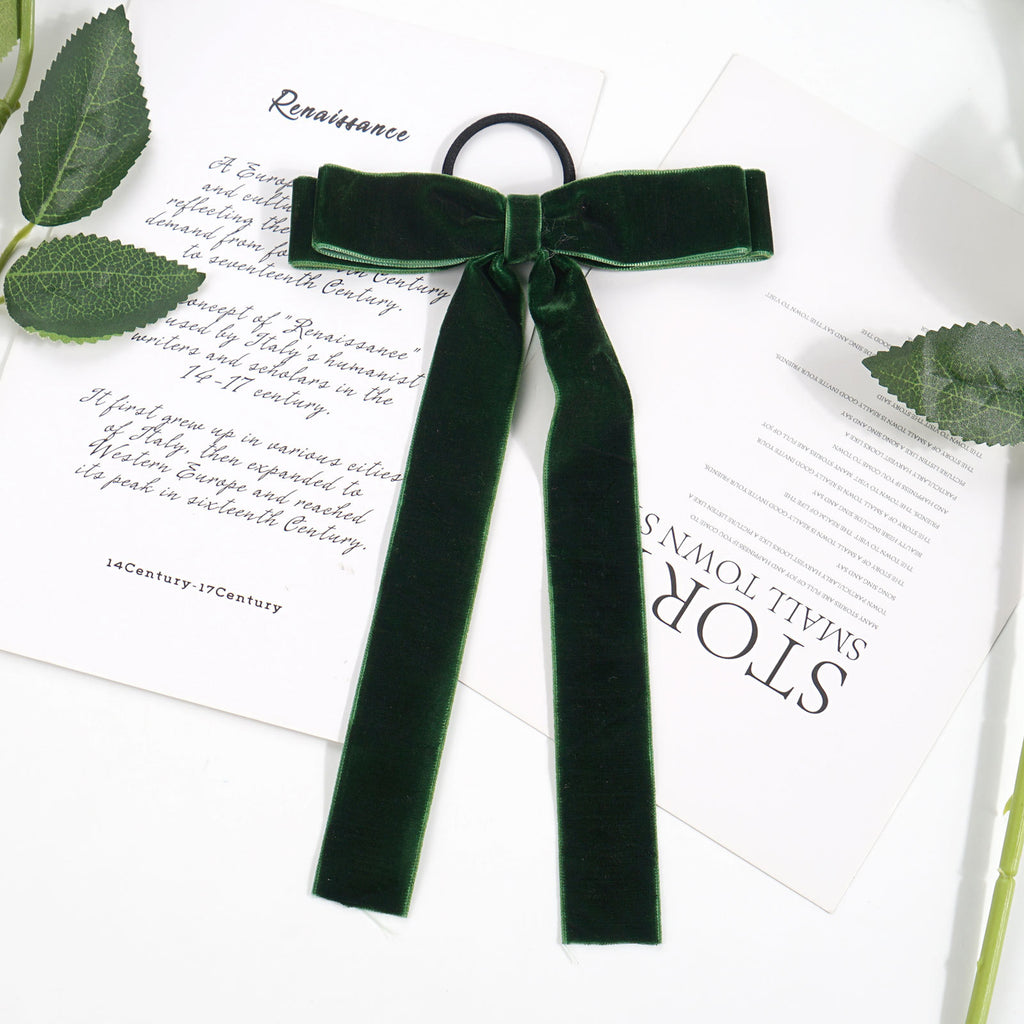 Velvet Bandeau Rubber Band Girl Bow Ribbon Cheval