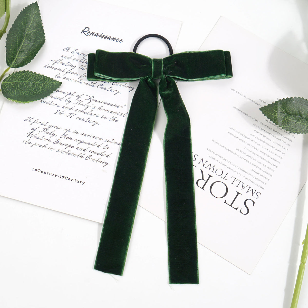 Velvet Bandeau Rubber Band Girl Bow Ribbon Cheval