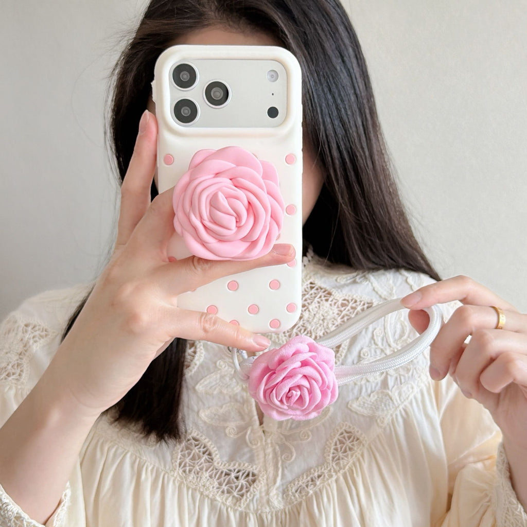 Étui de protection pour téléphone Rose Silicone Polka-dot