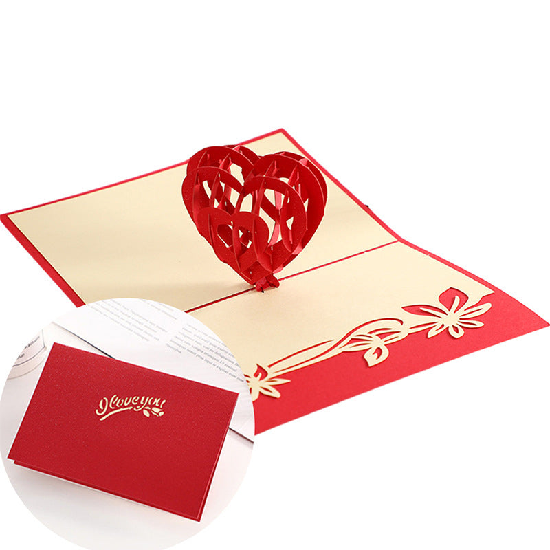 Carte de voeux 3D Love Tree Carte de la Saint Valentin créative