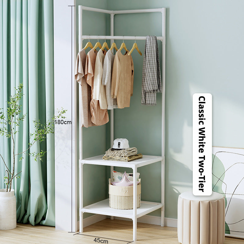 Coin manteau rack-blanc 2 couches modèle classique-1 pièce