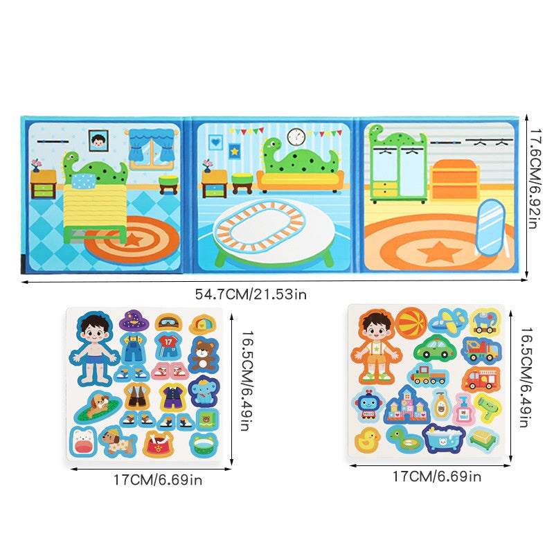 Livre pliable de la scène magnétique avec les enfants puzzles