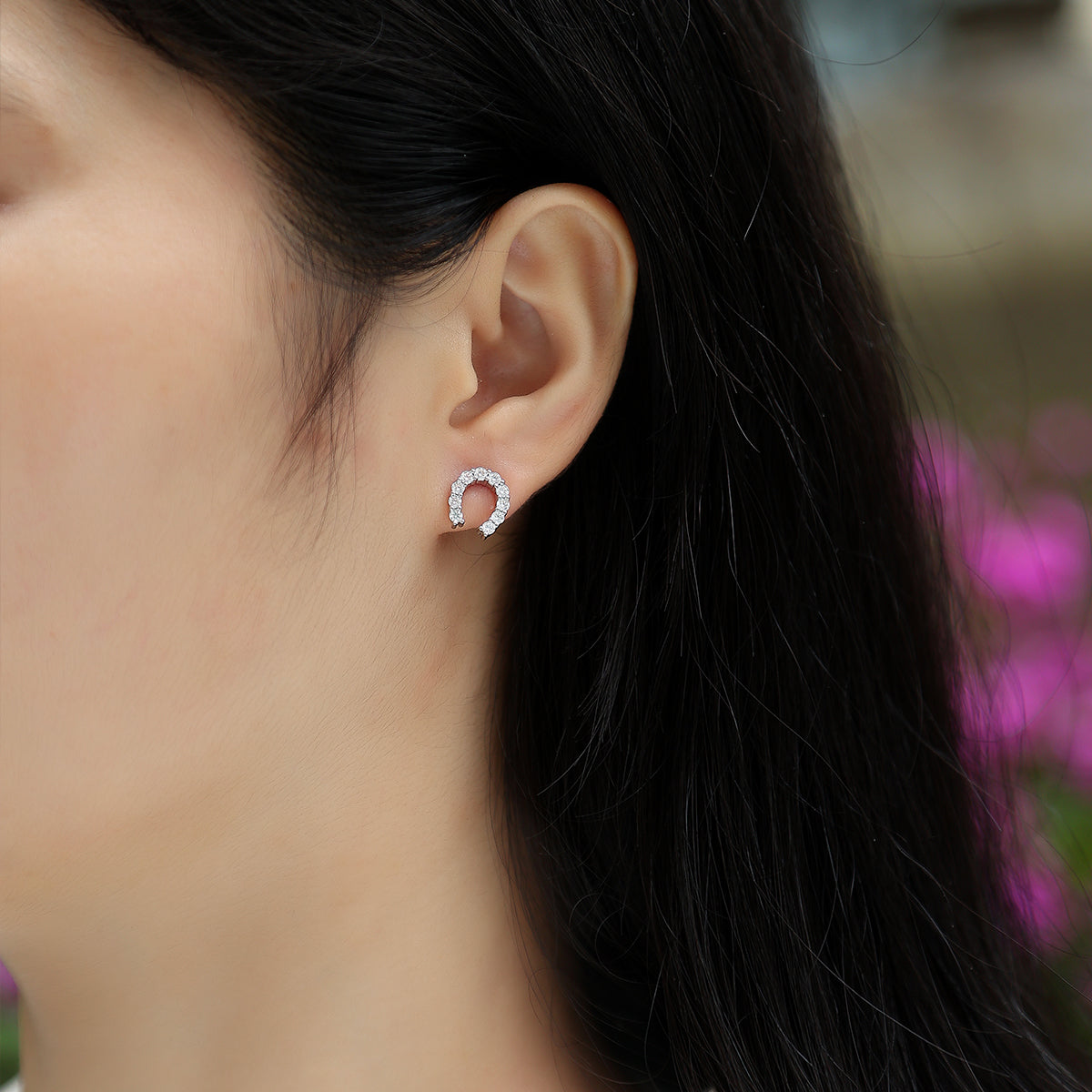 S925 Boucles d'oreilles de boucles de boucle en U en argent sterling