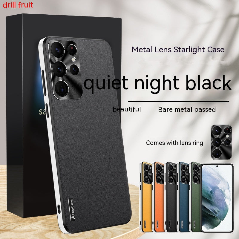 Coque téléphone S22Ultra Metal Lens S21U Frosted S21 Starlight Protective Cover