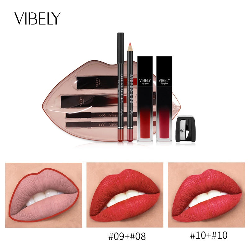 Linge de lèvre nu mat et lip Gloss Set