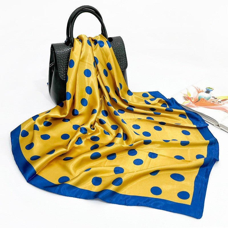 Polka-dot Imprimer Headscarf Femmes Faux Écharpe en soie