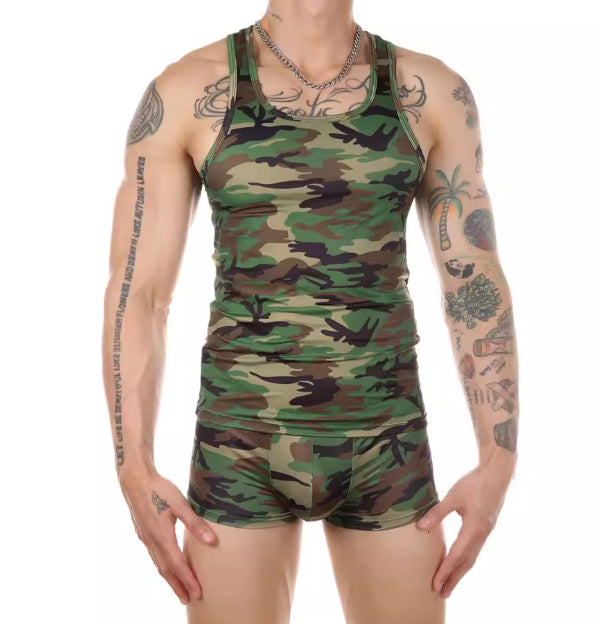 Entraînement de fitness pour hommes Camouflage boxeurs en forme de I