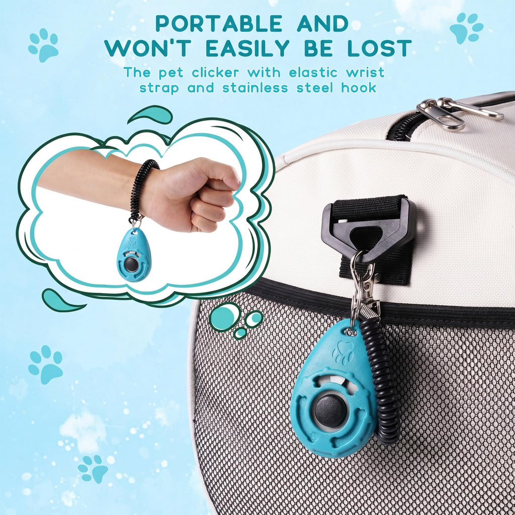 Clicateur d'entraînement pour chien avec boucle de fer et porte-clés - Clicateurs d'entraînement pour chien pour chiot