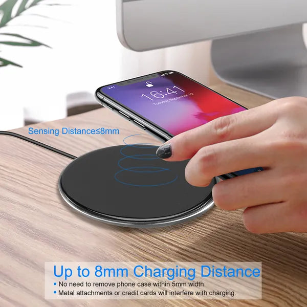 Chargeur sans fil Qi-Certifié Ultra-Slim 5W tampon de charge pour iPhone XS MAX/XR/XS/X/ 8/8 Pl