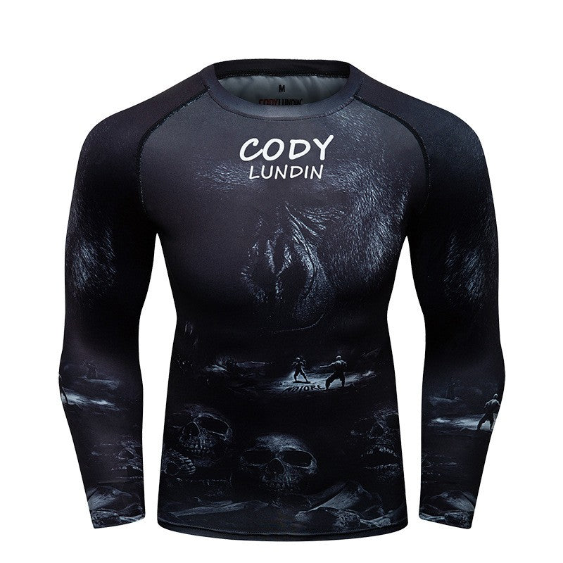 Costume de fitness de course élastique respirant pour hommes