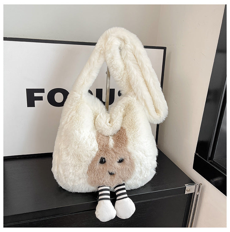 Mignon en peluche Cartoon Grande Capacité Sac à bandoulière