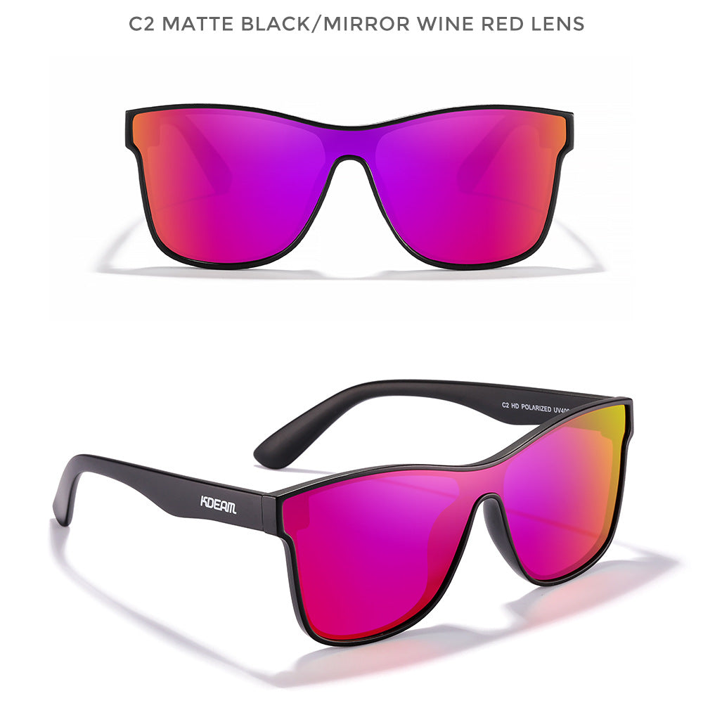 Lunettes de soleil à objectif unique HD Verres à sport extérieur polarisé