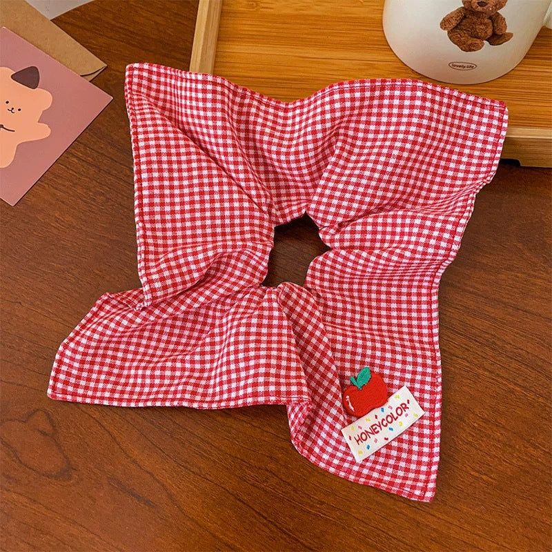Mignon coloré Polka-dot Floral Carré des cheveux