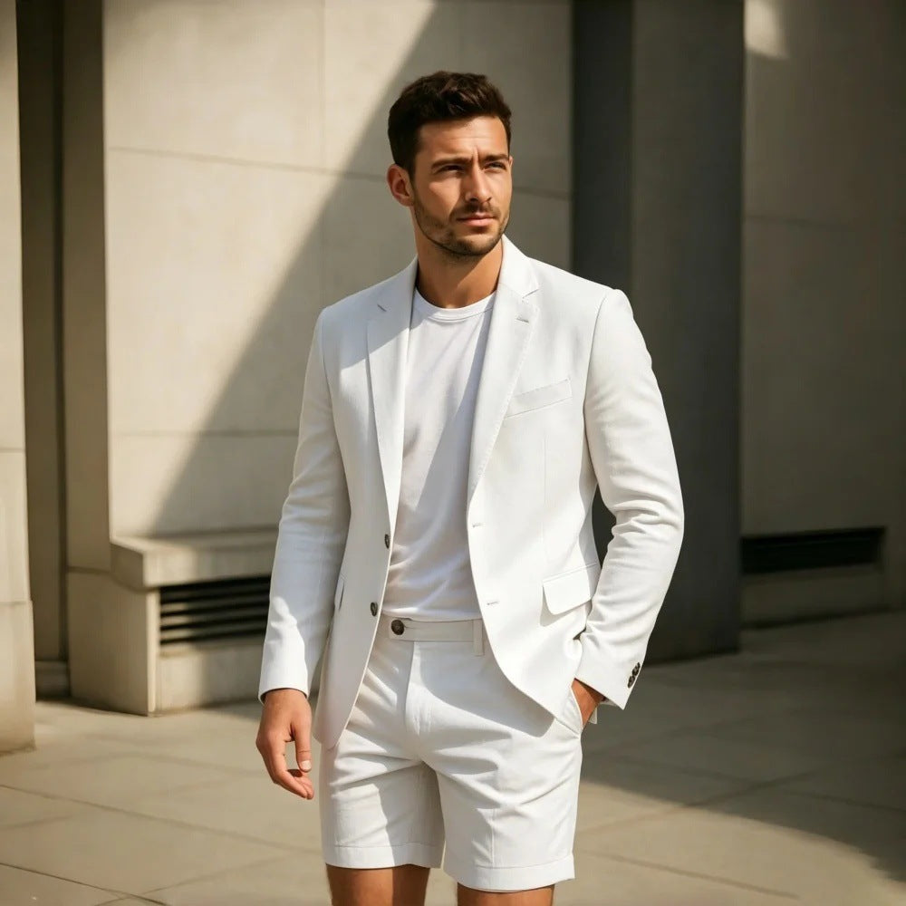 Élégant, minimaliste Ensemble de costumes pour hommes de style court