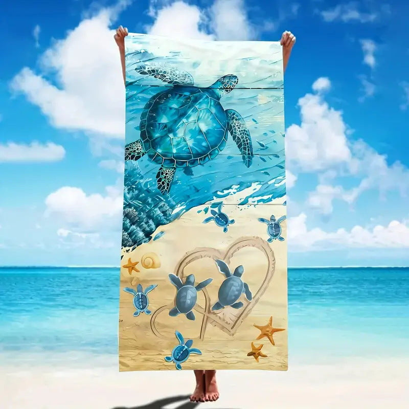 Serviette de plage en microfibre impression créative