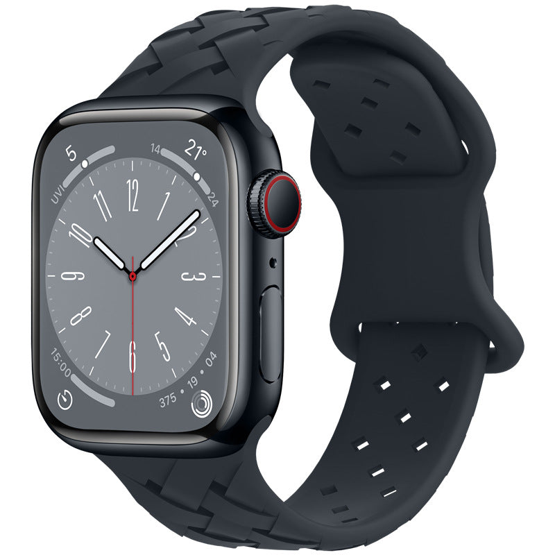 Bamboo Plaid Dentelle Solide Silicone Sports Apple Bracelet