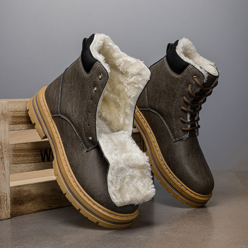 Hommes Chaud hiver Western Bottes de cowboy avec une grosse semelle dans un style rétro