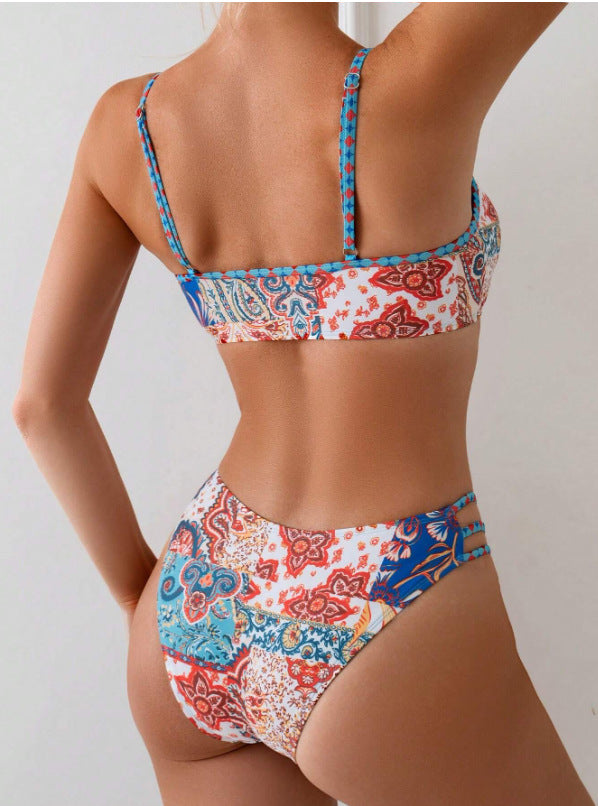 Femme imprimé floral Sexy Bikini à deux pièces