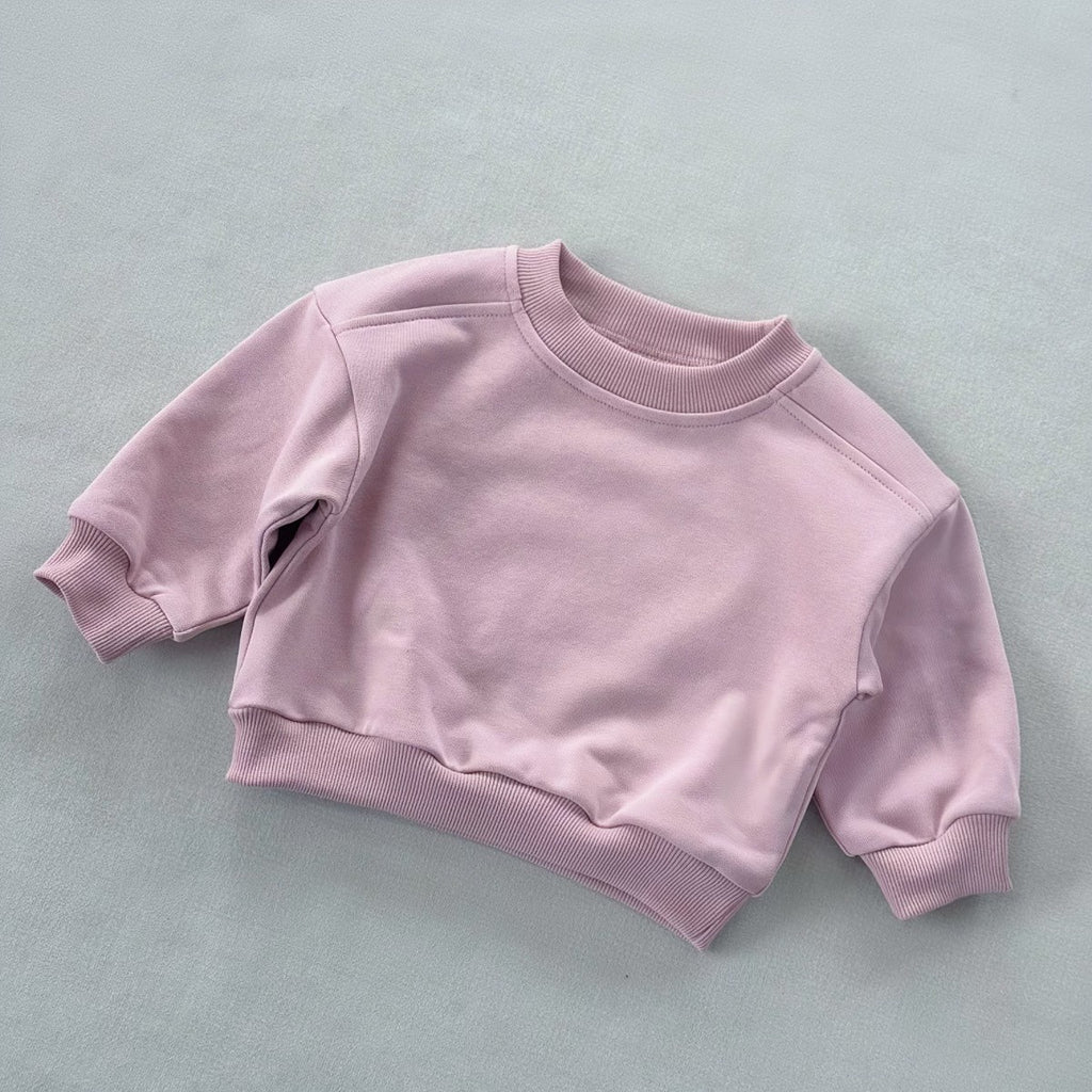 Sweatshirt Terry-Fleece à col rond style pour petits enfants