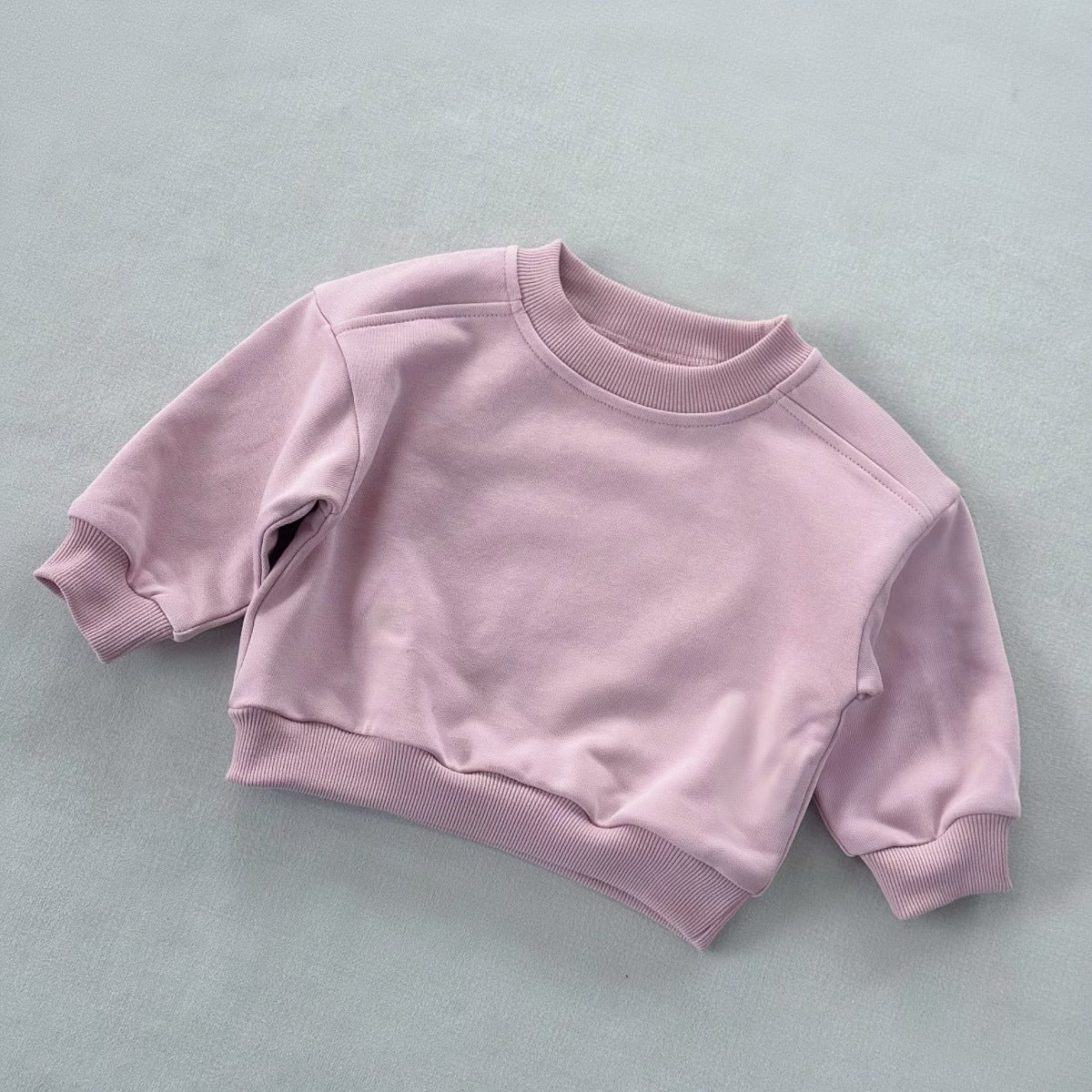 Sweatshirt Terry-Fleece à col rond style pour petits enfants