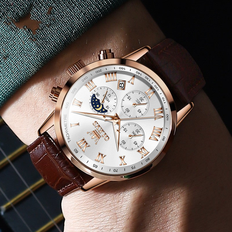 Montre Quartz Lumineuse Imperméable au Timing Multi-fonctionnel