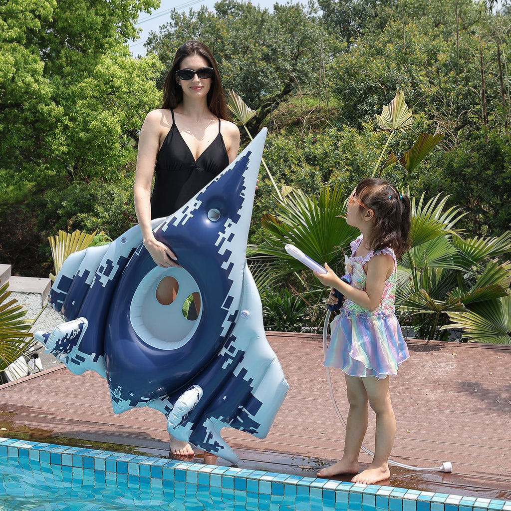 Bague de bain gonflable double parent-enfant en PVC avec pistolet à eau