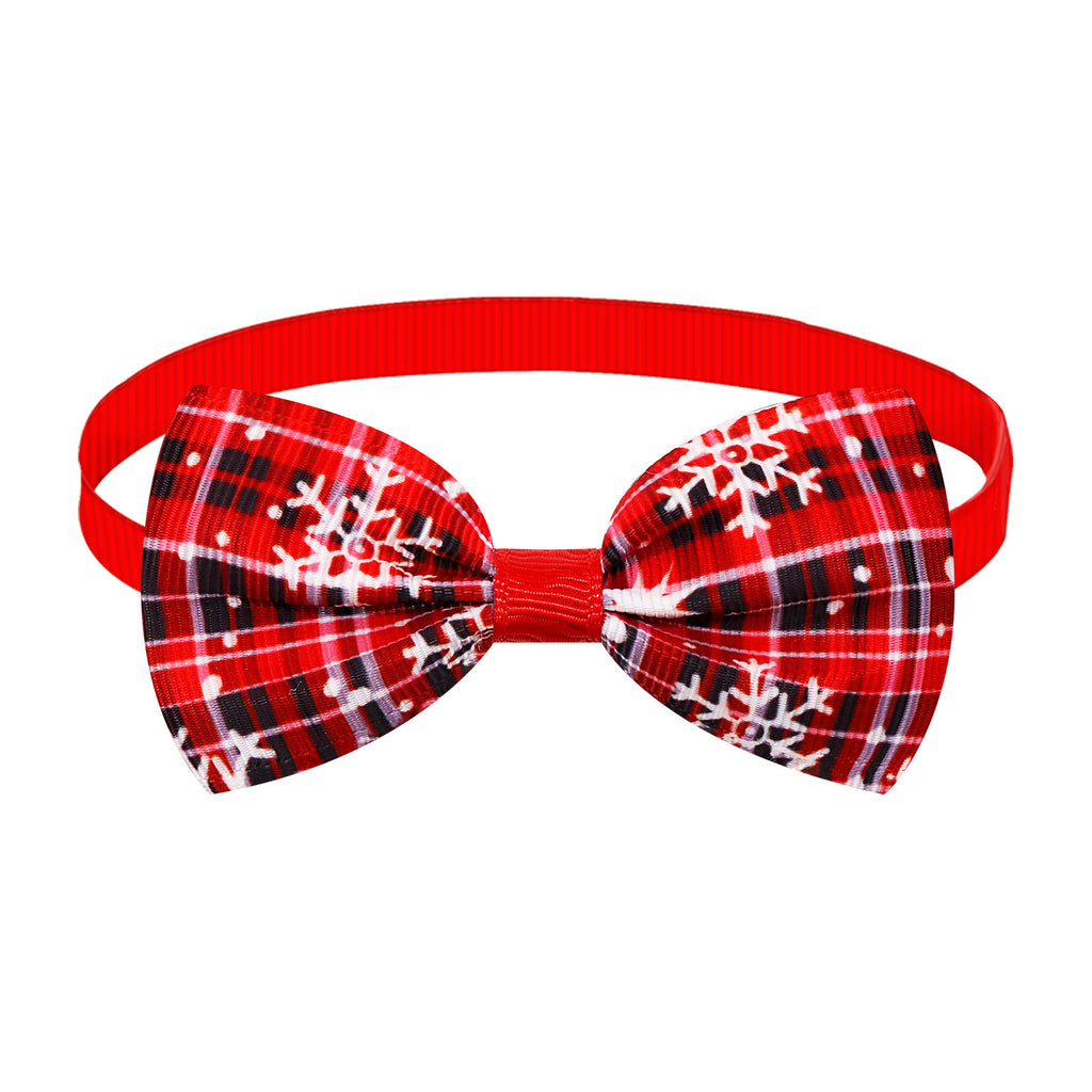 Christmas Plaid Striped Bow Tie Dog Cat Un mot Bow Tie couleurs multiples