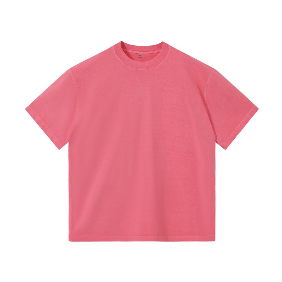 Retro Solid-color Col d'équipage Été Hommes Manches courtes