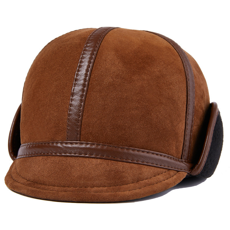 Chapeau d'hiver en cuir casual pour hommes