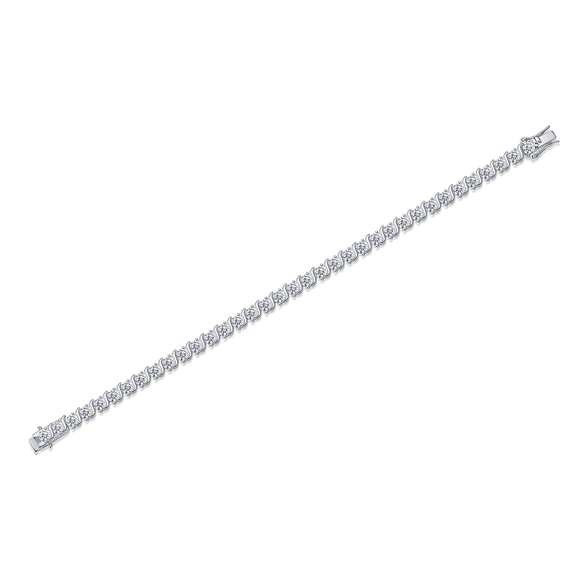 S925 Bracelet de tennis en argent 11.7g Moissanite