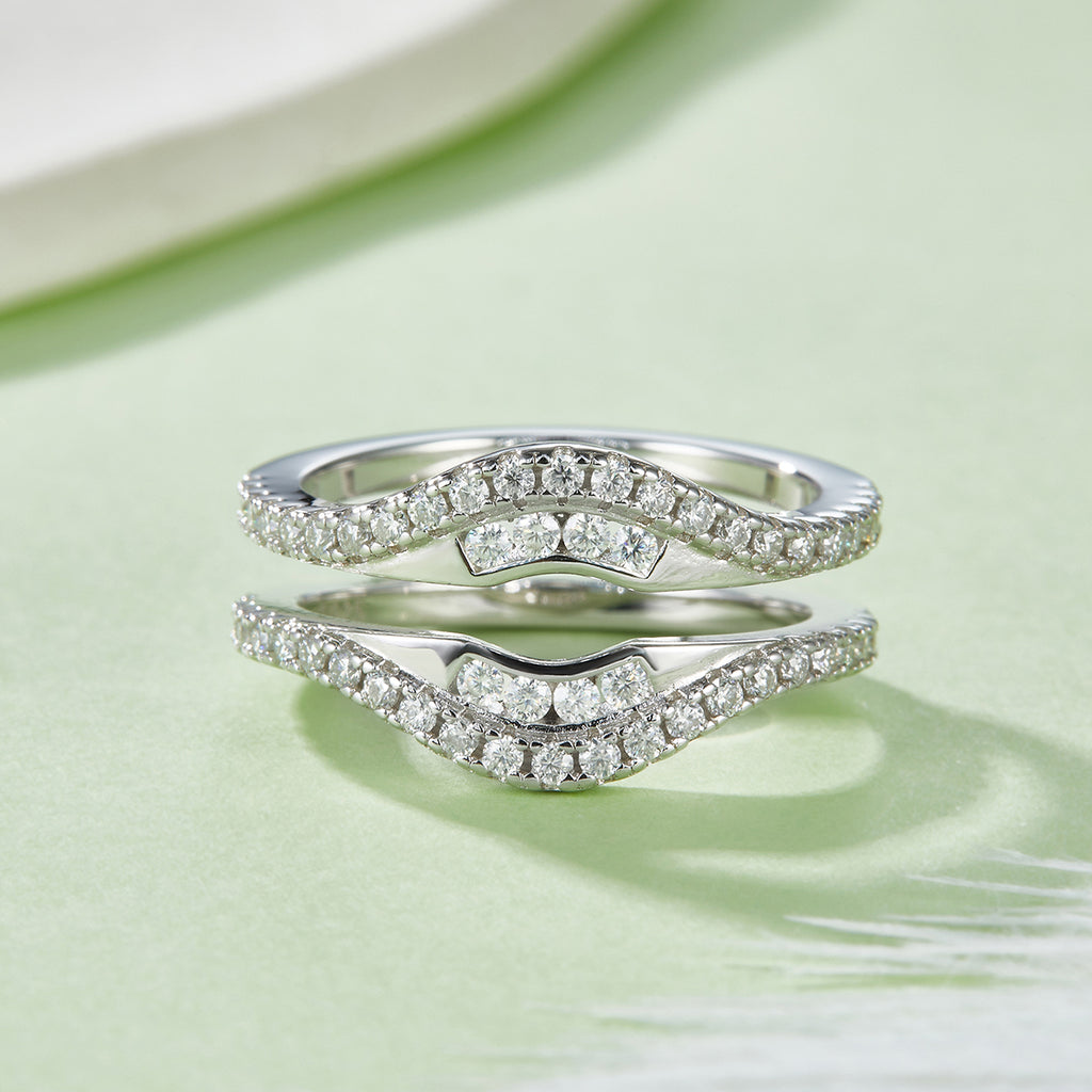 S925 anneau à double bande en argent sterling