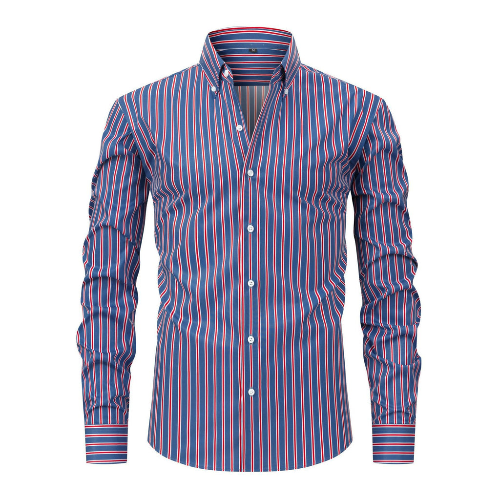 Chemise à manches longues à rayures numériques à quatre voies Jiana