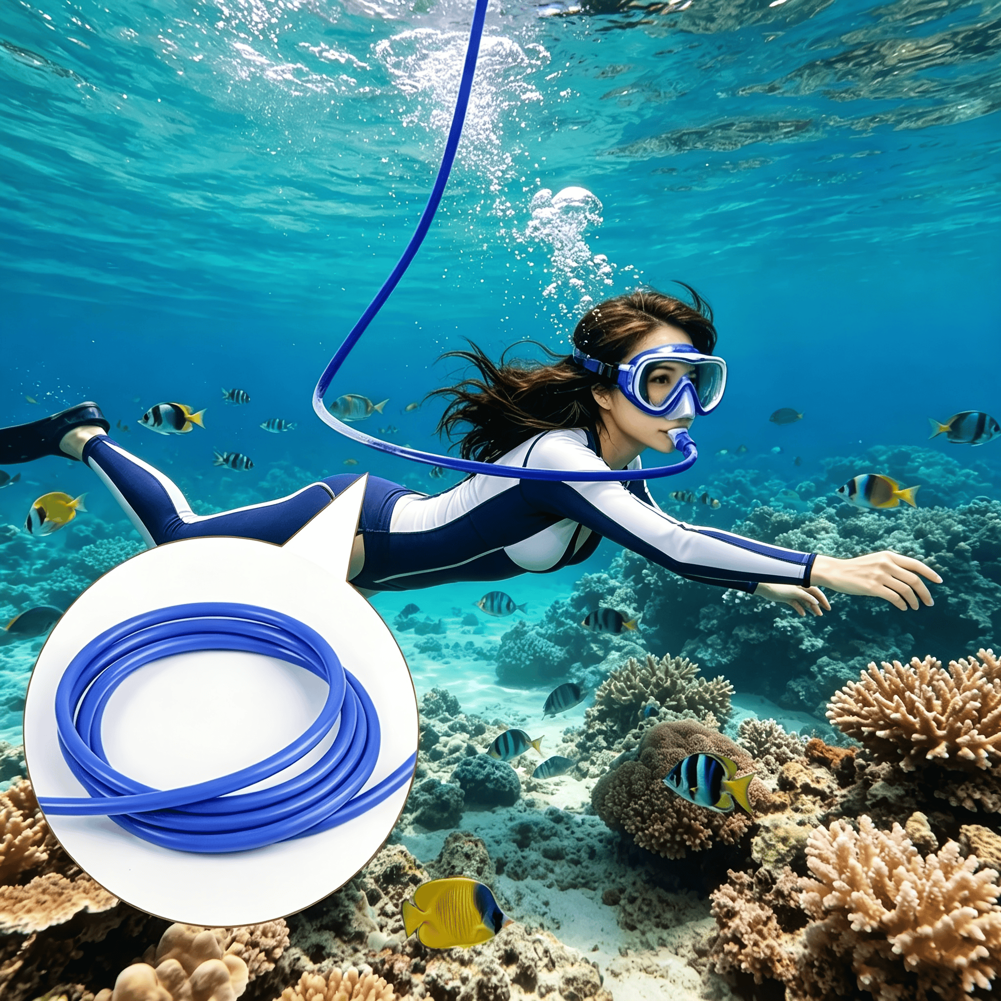 Snorkel de plongée à sec Snorkel résistant aux fuites Silicone sous l'eau Valve respiratoire pour