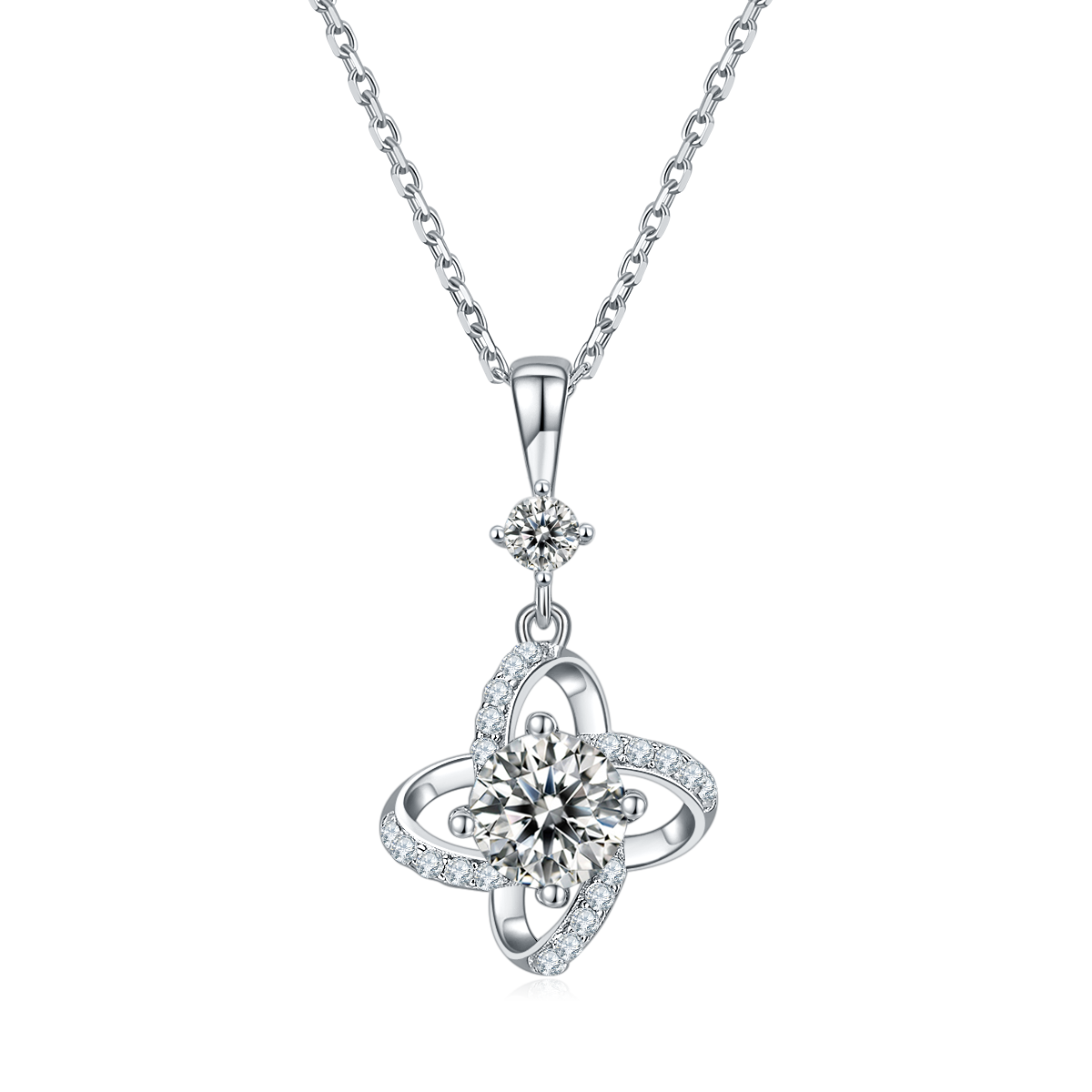 S925 Collier de trèfle en argent Sterling